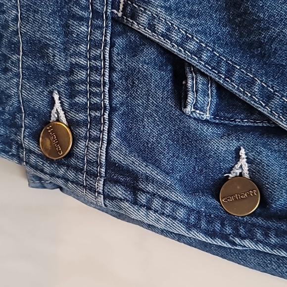 CARHARTT Mens Denim Workwear 90's Blue Jean Overalls 42×32 - Picture 4 of 16